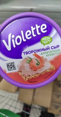 Violett cream cheese with shrimp