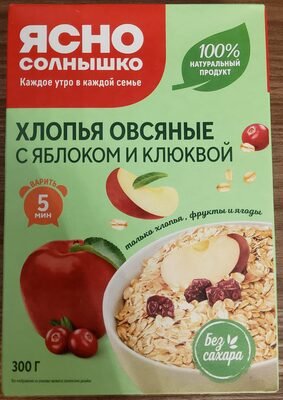 Oat flakes with apple and cranberry