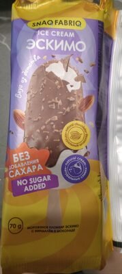 Ice cream bar with almonds in chocolate